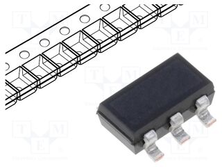 BC846BPN,115 NPN/PNP general-purpose transistor pair in a very small SOT363 (SC-88) SMD plastic package. Features low collector-emitter saturation voltage and closely matched current gain.