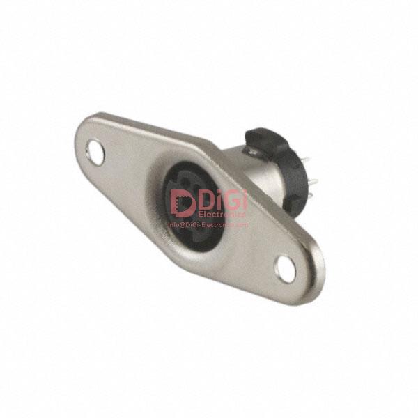 MD-70 The CUI Devices MD-70SN is a 7-position circular connector receptacle with a Mini DIN insert. It features panel mount capability and solder termination.