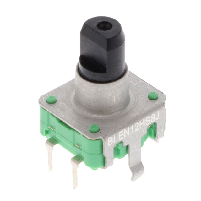 EN12-HS22AF18 The TT Electronics/BI EN12-HS22AF18 is a mechanical rotary encoder with 24 pulses per revolution. It features PCB through-hole mounting and a built-in switch.