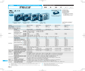 PMA100F-48-TN The Cosel PMA100F-48-TN is an enclosed AC/DC converter with a 48V output voltage and 100.8W maximum output power. It features a universal input voltage range of 85-264 VAC and 86% efficiency.