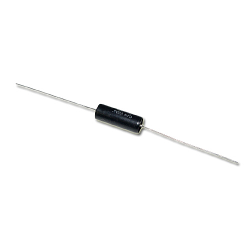 CP09A1EF332K The Aerovox CP09A1EF332K is a film capacitor with 0.0033uF capacitance and a 600V voltage rating. It features an oil hermetically sealed axial construction.