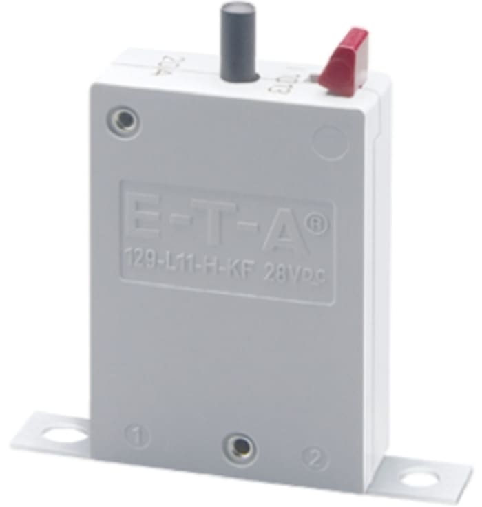 129-L11-H-KF-8A The E-T-A 129-L11-H-KF-8A is a single-pole thermal circuit breaker designed for automotive applications. It features an 8A current rating and a push-to-reset actuator.