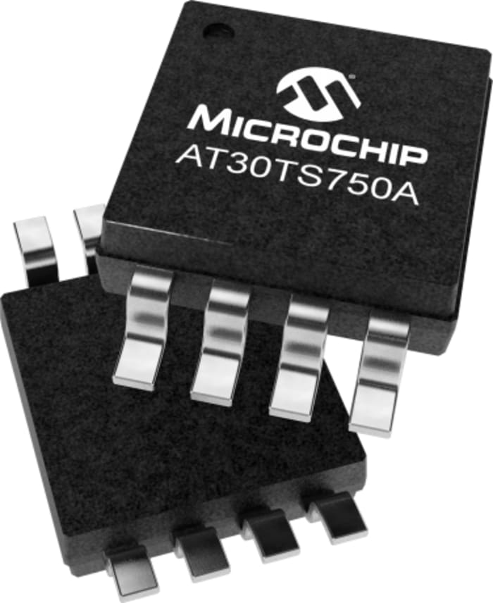 AT30TS750A-XM8M The Microchip AT30TS750A-XM8M-T is a digital output temperature sensor with an I2C/SMBus interface. It offers an accuracy of ±3.0°C over an operating temperature range of -55°C to 125°C.