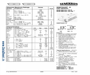 SKM500GA123D The SEMIKRON SKM500GA123D is an IGBT module designed for industrial automation applications. It features a high breakdown voltage and significant current handling capabilities.