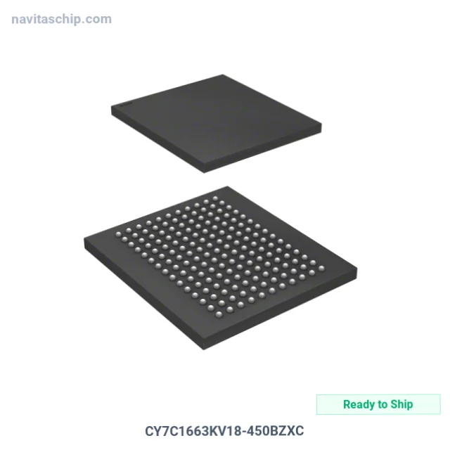 CY7C1663KV18-450BZXC The Infineon CY7C1663KV18-450BZXC is a 144Mbit SRAM memory IC. It features a 450MHz clock frequency and operates at a supply voltage of 1.7V to 1.9V.