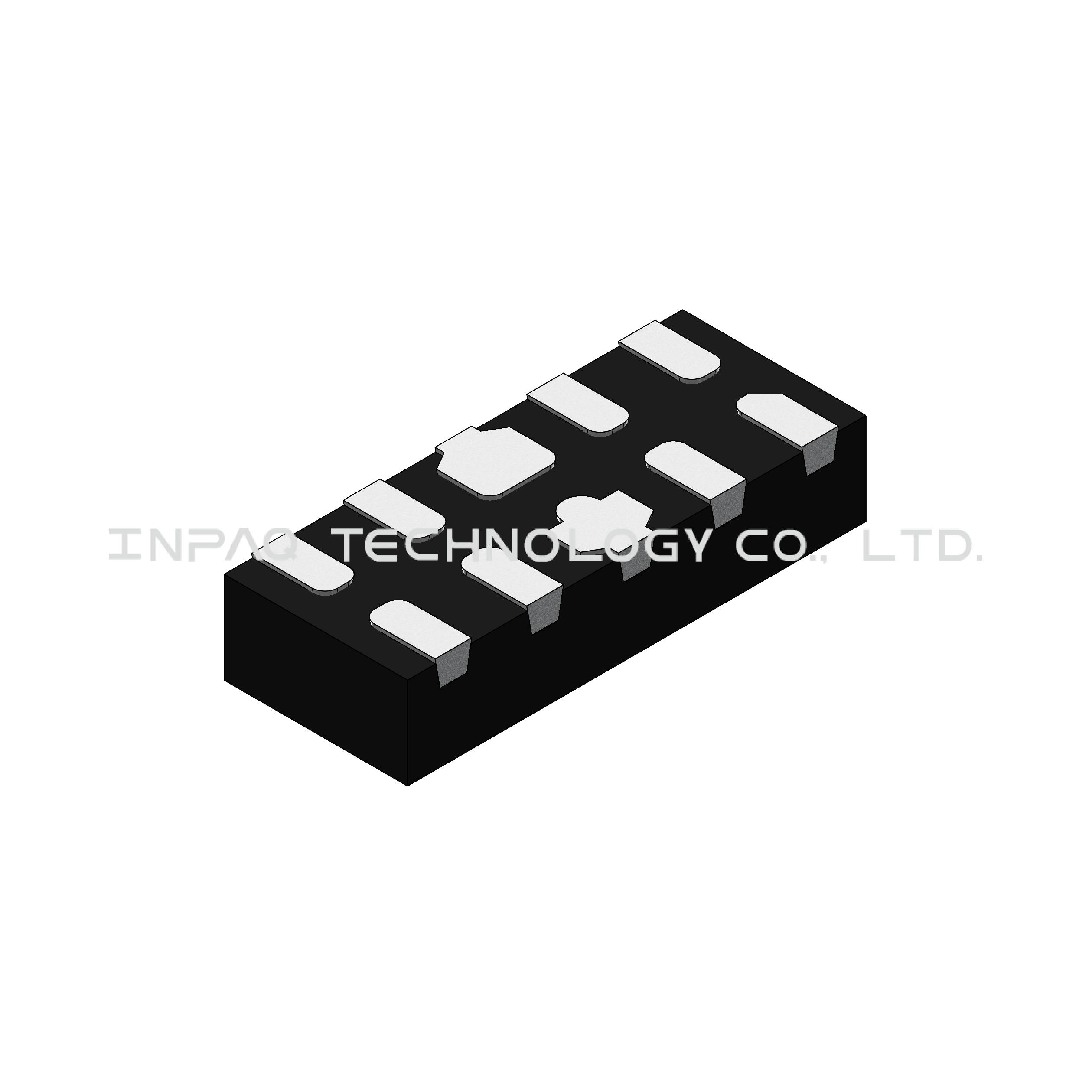 TVU3V3U4SA-DFN2510-10L The INPAQ TVU3V3U4SA-DFN2510-10L is a transient voltage suppressor designed for high-speed data line protection. It features a 3.3V working voltage and a compact DFN2510 package.