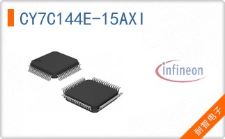 CY7C144E-15AXI The Infineon CY7C144E-15AXI is a 64Kbit parallel SRAM. It features a fast 15ns access time and operates within a 4.5V to 5.5V supply range.