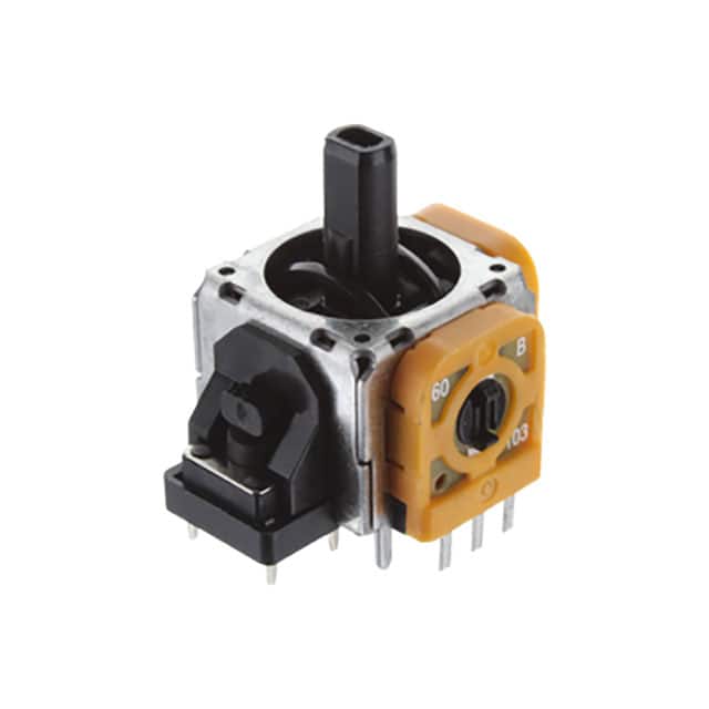THB001P The C&K Components THB001P is a miniature thumbstick switch offering dual-axis operation with a center select pushbutton. It features a 10 kΩ resistance and a long operating life.