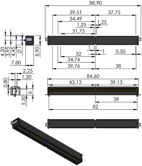 AS0B821-S78B-7H The Foxconn AS0B821-S78B-7H is a surface mount MXM socket designed for board-to-board applications. It offers a voltage rating of 50V DC and an operating temperature range of -40°C to +85°C.