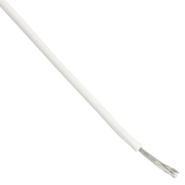 AZ221934 WH001 Hook-up wire, 22 AWG, 19/34 stranded tinned copper conductor, ETFE insulation, white, 1000 ft length. Rated 600V and -55°C to 150°C.
