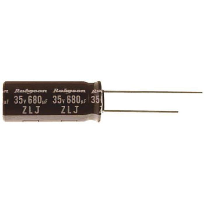 100ZLJ100M10X20 The Rubycon 100ZLJ100M10X20 is a 100μF, 100V dc radial through-hole aluminum electrolytic capacitor from the ZLJ series. It offers a wide operating temperature range and a lifetime of 10000 hours.