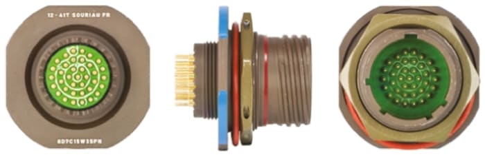 8D7C15W35PN The 8D7C15W35PN is a 37-position circular connector from Souriau-Sunbank by Eaton. It features a metal shell, male pins, gold contacts, IP67 ingress protection, and panel mount with solder termination.