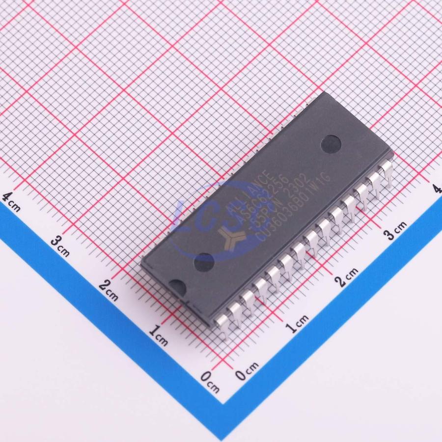 AS6C62256-55PCN The Alliance AS6C62256-55PCN is a 32K x 8 bit low power CMOS SRAM. It features a 55ns access time and operates over a wide voltage range.
