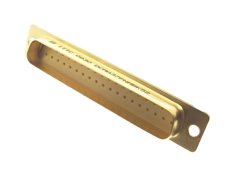 DBMA25PNM ITT Cannon DBMA25PNM is a 25-position D-Sub plug with male pins, panel mount, and crimp termination. Rated at 7.5A with gold-plated contacts.