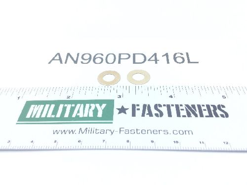 AN960PD416L The AN960PD416L is a flat washer made from Aluminum Alloy 2024. It has a hole diameter ranging from 0.255 to 0.275 inches and an overall diameter of 0.495 to 0.520 inches.