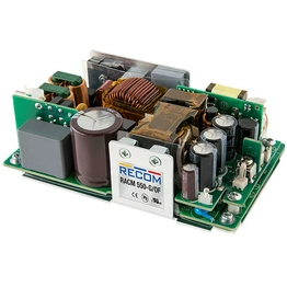 RACM550-24SG/ENC The RECOM Power RACM550-24SG/ENC is a 550W AC/DC power module with a 24V output. It offers 93% efficiency and universal input voltage.