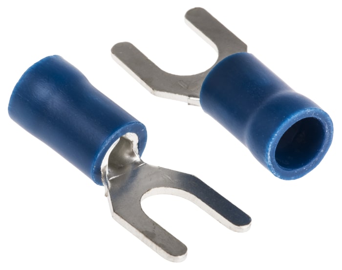 534-610 This RS PRO insulated crimp spade connector is designed for 16-14 AWG wire with an M5 stud size. It offers reliable wire termination without soldering.