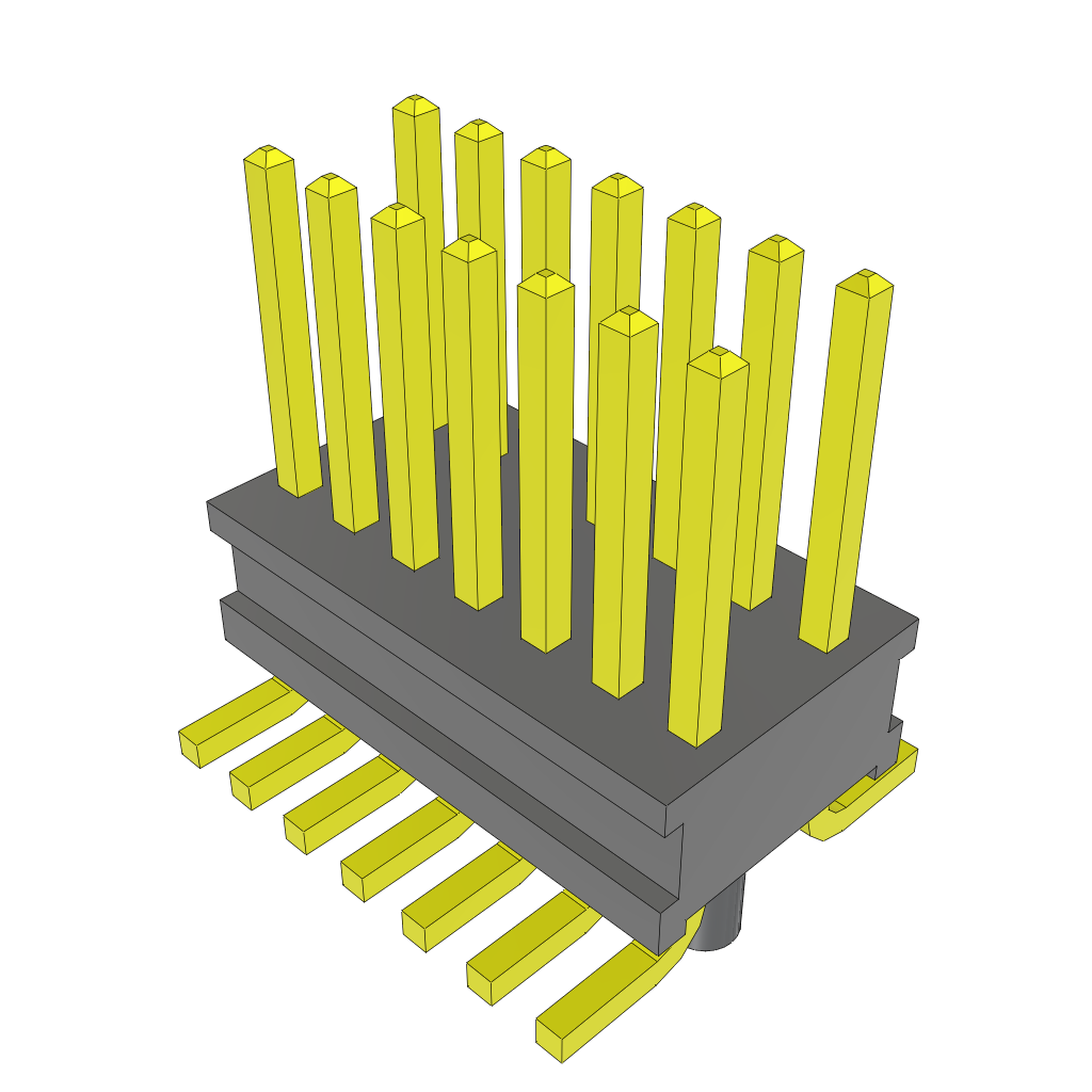 FTR-107-52-G-D-A The Samtec FTR-107-52-G-D-A is a surface mount micro header with a 0.050" (1.27mm) pitch. It features a vertical orientation and a 0.018" (0.46mm) square post contact system.