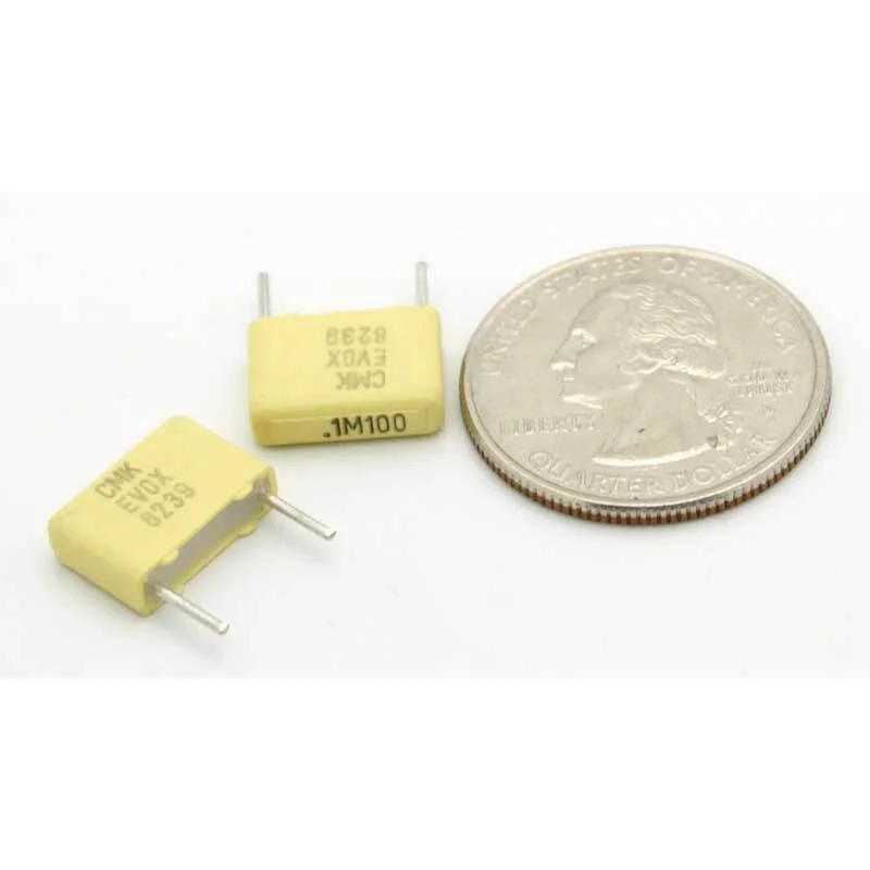 PF2D103K This Xicon PF2D103K is a 0.1 uF, 100V polycarbonate film capacitor with ±20% tolerance. It features a through-hole radial mounting type.