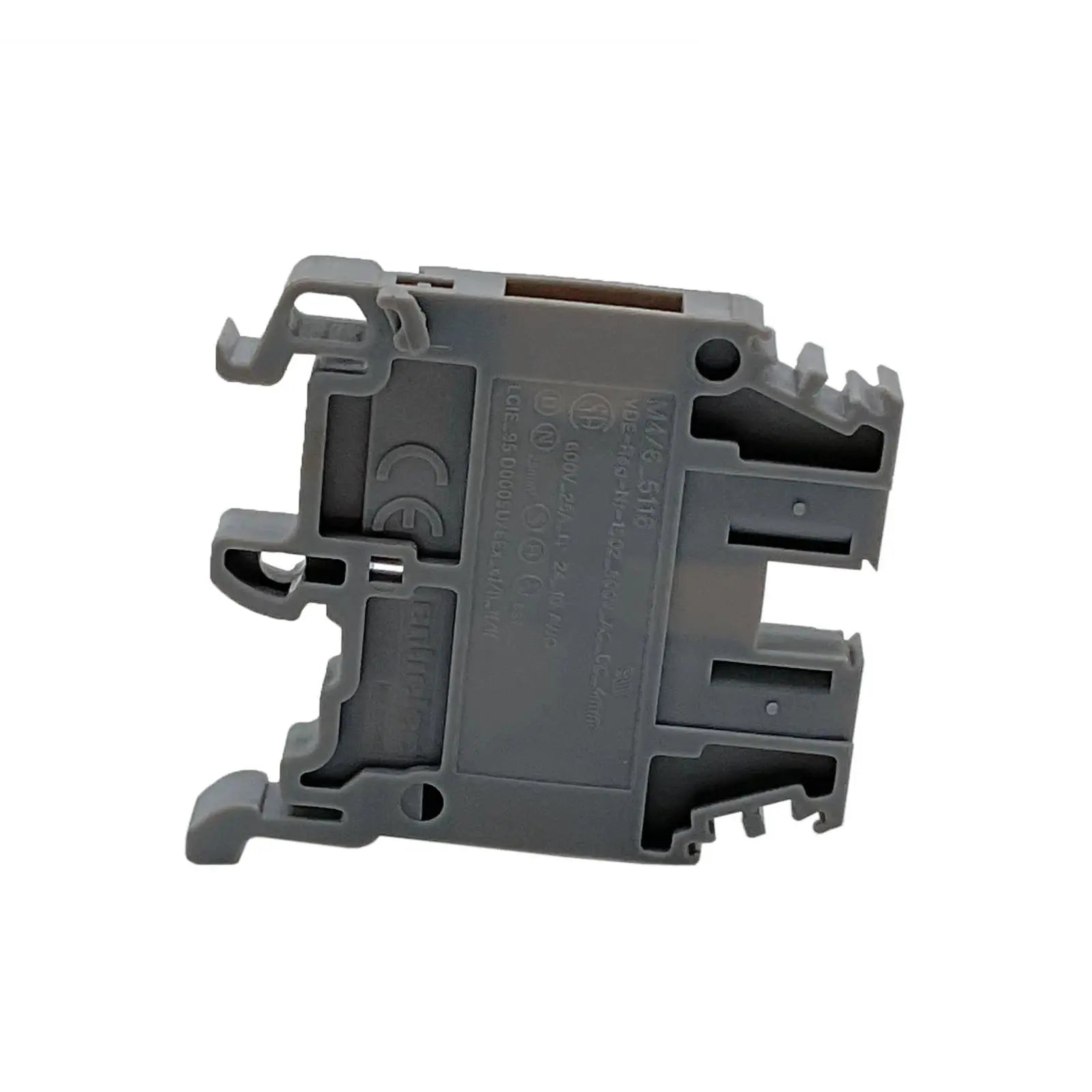 M4/6-5116 The Entrelec M4/6-5116 is a terminal block rated for 600V. It supports wire gauges from 24 to 10 AWG and has a 4mm width.