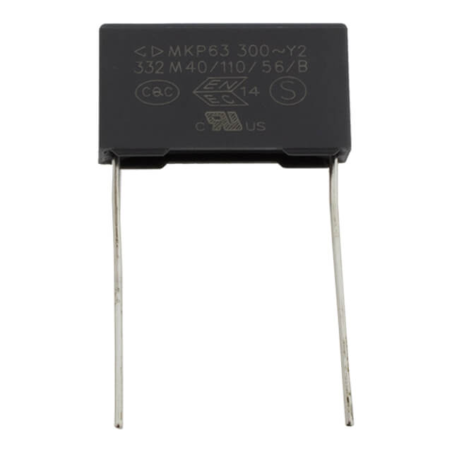 C43Q1332M61A605 The FARATRONIC C43Q1332M61A605 is a film capacitor with a capacitance of 3.3 nF and a voltage rating of 300 VAC. It is designed for THT mounting.