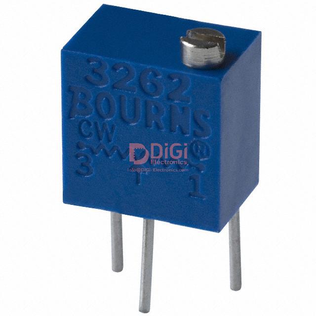 3386T-1-501LF The Bourns 3386T-1-501LF is a single-turn trimmer potentiometer with a resistance of 500 Ohms and a power rating of 0.5W. It features a Cermet resistive element and top adjustment.