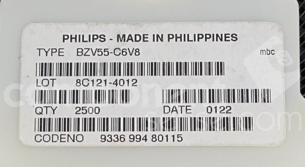 BZV55-C6V8 The NXP Semiconductors BZV55-C6V8 is a Zener diode with a nominal voltage rating of 6.8V. It is RoHS3 compliant and has an MSL of 1.