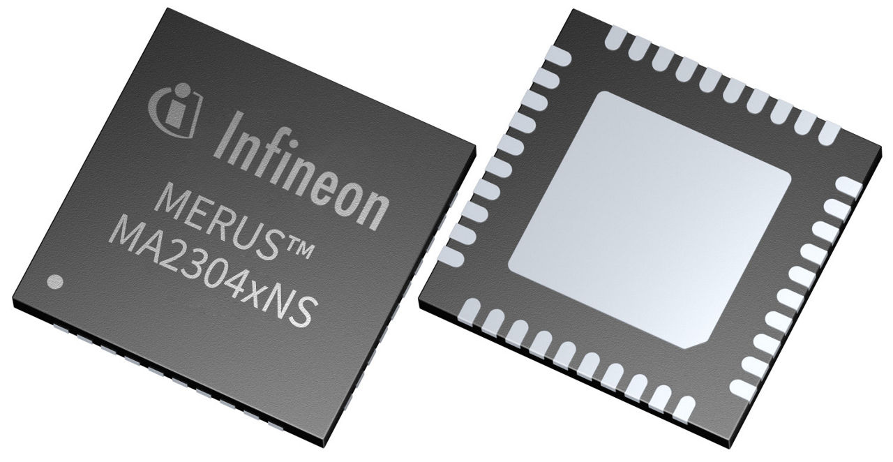 MA2304DNSXUMA1 The Infineon MA2304DNSXUMA1 is an integrated class D audio amplifier IC. It comes in a PG-VQFN-40 package.