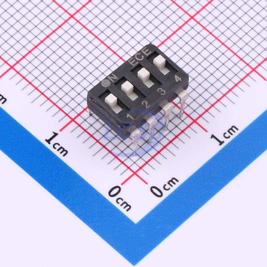 EAM104EZ The ECE EAM104EZ is a DIP Switch with RoHS3 compliance. It features an MSL of 1 Unlimited and is REACH Unaffected.