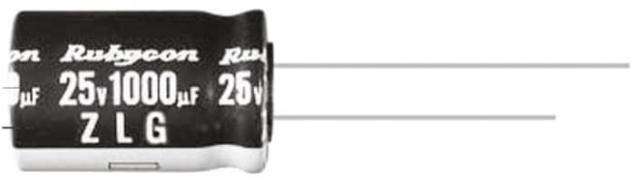 25ZL2200MEFC12.5X35 The Rubycon 25ZL2200MEFC12.5X35 is an aluminium electrolytic capacitor with a capacitance of 2200μF and a voltage rating of 25V dc. It is designed for through-hole mounting.