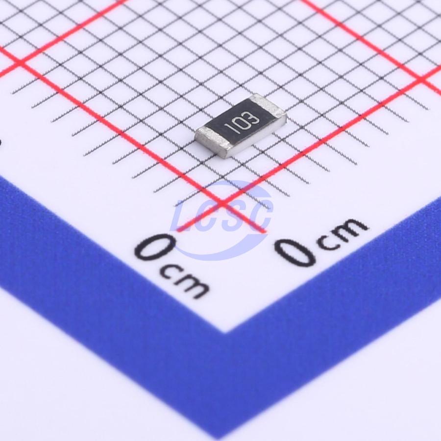 1206W4J0103T5E The Uniroyal Electronics 1206W4J0103T5E is a surface mount chip resistor with 10 kΩ resistance and ±5% tolerance. It has a power rating of 0.25W.