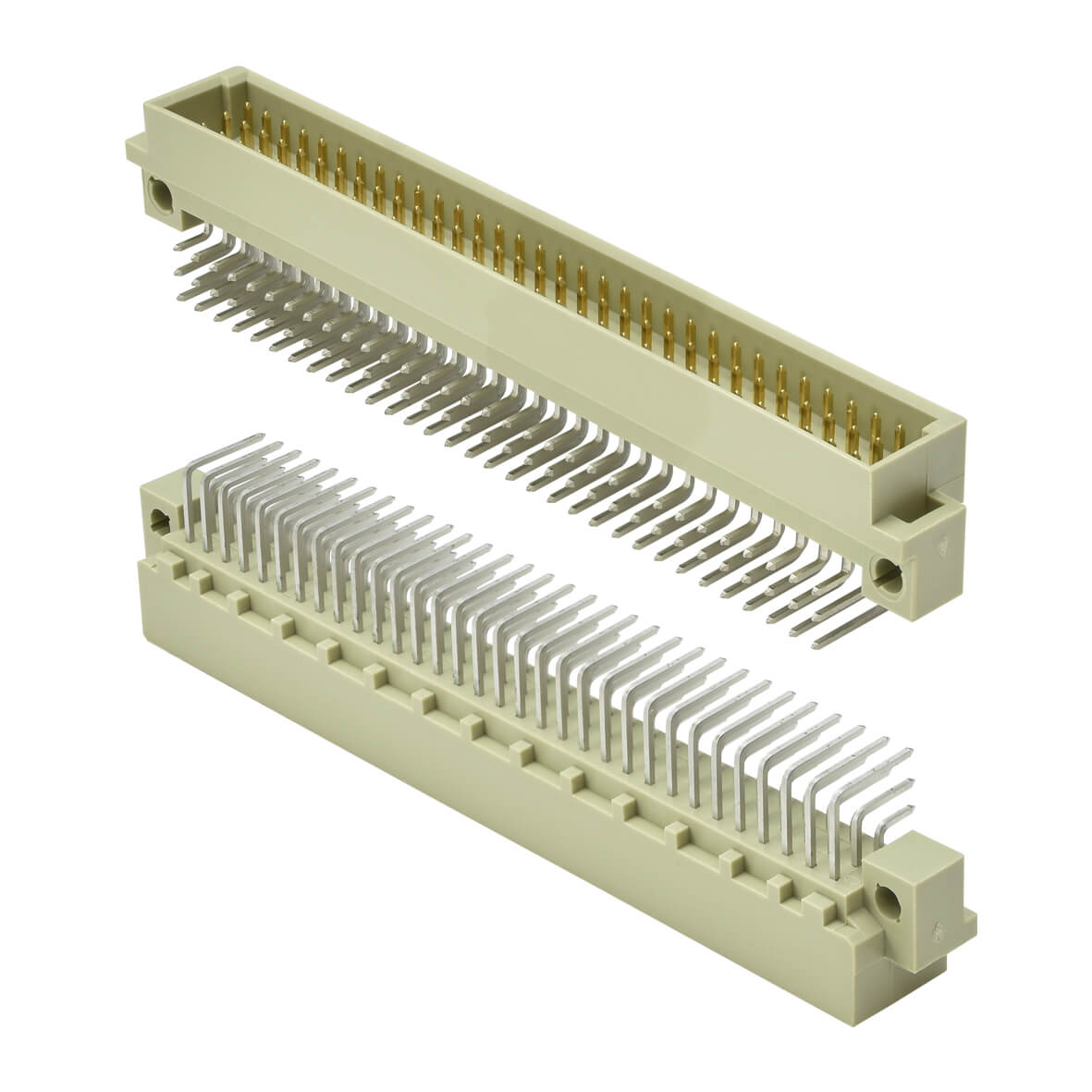 406AF96MSRAAE4 The COXOC 406AF96MSRAAE4 is a male connector with 96 pins and a right-angle termination style. It features selective gold flash plating and a gray color.