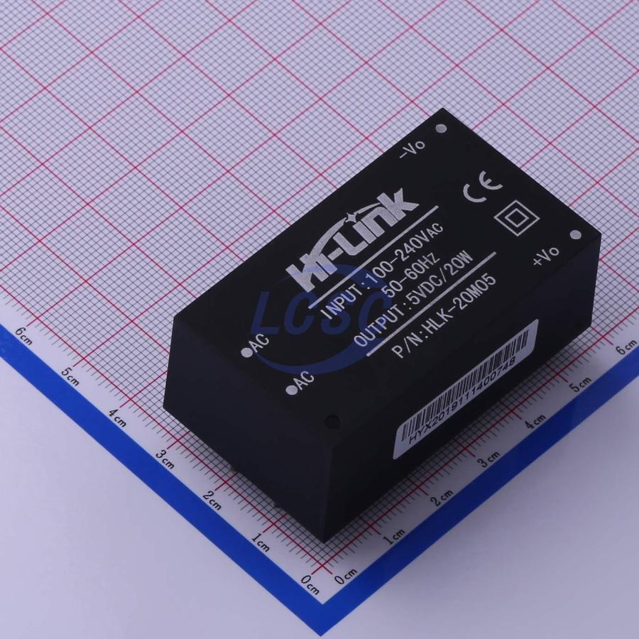HLK-20M05 The HI-LINK HLK-20M05 is an AC DC converter. It features RoHS3 compliance and MSL 1 rating.