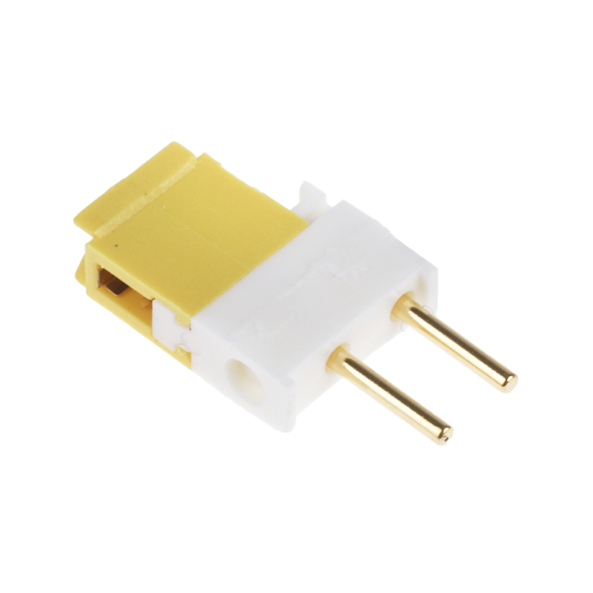 JSA4-01-GO The ERG JSA4-01-GO is a 1-way jumper switch with a Single Pole Single Throw (SPST) contact configuration. It is designed for through-hole mounting and operates within a temperature range of -55 to +85°C.