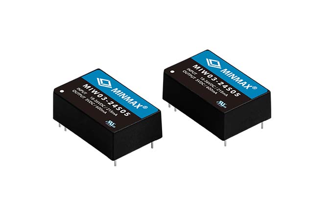 MIW03-24D15 The MINMAX MIW03-24D15 is a 3W DC-DC converter module in a DIP-24 package. It features a wide 2:1 input voltage range and fully regulated output.