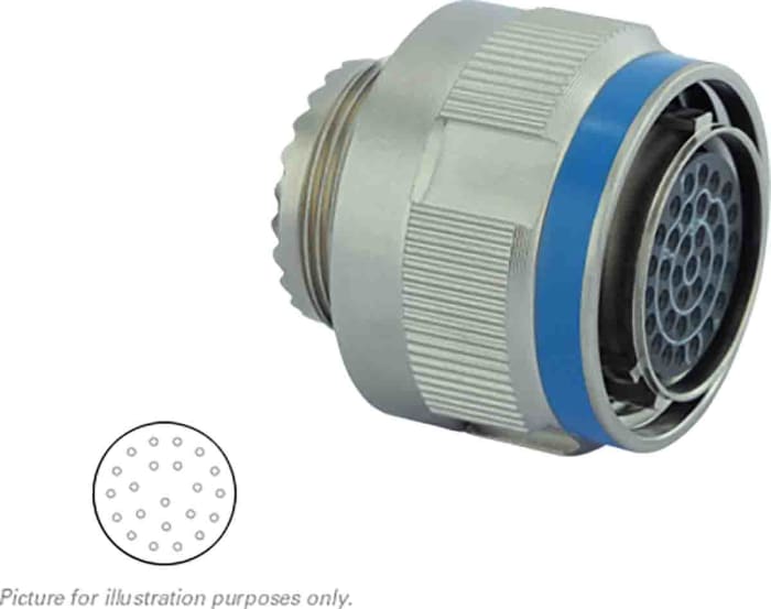 8D5-13F35SA Circular connector assembly from Souriau-Sunbank by Eaton. Features 22 positions, female gender, gold crimp contacts.