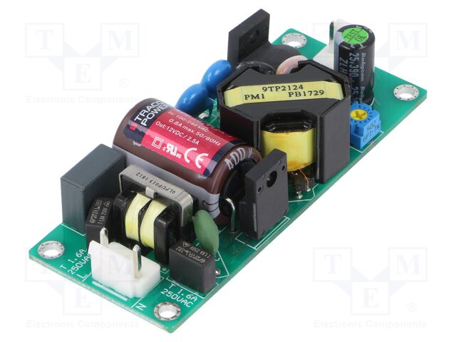 TPP30-112A-J The Traco Power TPP30-112A-J is a 30W switching open frame AC DC converter. It offers a 12V DC output and operates from an 85-264V AC input range.
