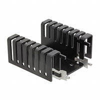 7023B-MTG Board level vertical heat sink for TO-220 packages. Features 49.53mm length, 48.26mm width, 24.13mm fin height, and 4.40°C/W thermal resistance in natural convection.