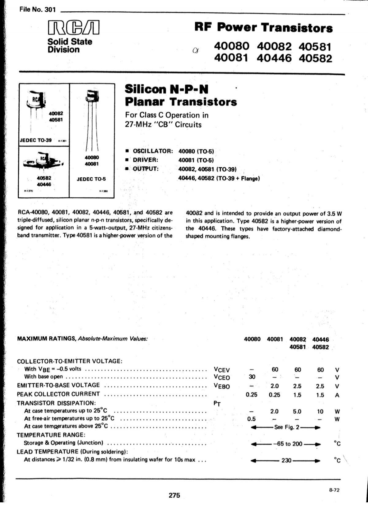 40582 The RCA 40582 is a terminal strip accessory designed for various electronic applications. It features RoHS3 compliance and an MSL of 1 Unlimited.
