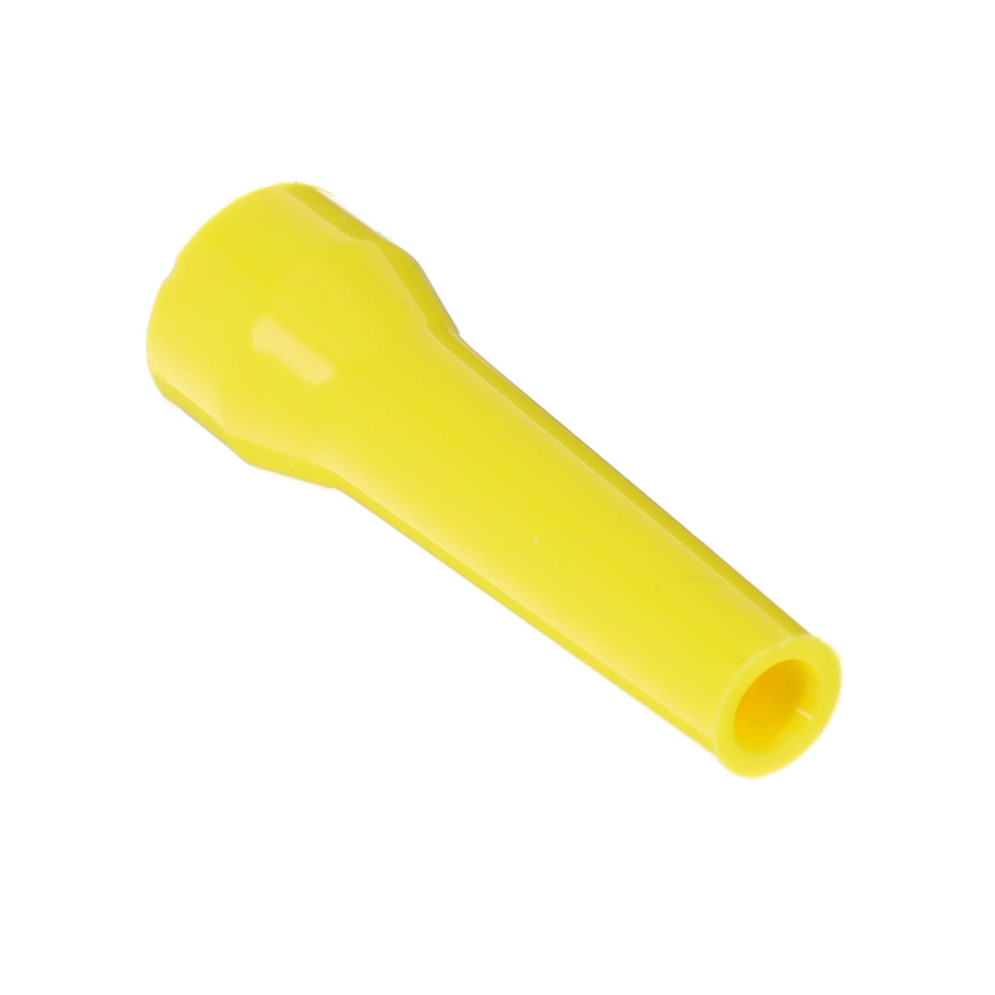 GMA.1B.035.RJ Yellow silicone elastomer strain relief for LEMO 1B, 1D, and 1S series circular connectors. Provides cable strain relief and protection.