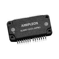 BLM8D1822S-50PBG BLM8D1822S-50PBG is a dual-section, 2-stage integrated Doherty MMIC from Ampleon using LDMOS technology. It delivers 5W average output power with 26.5dB gain and 37% drain efficiency at 28V supply.
