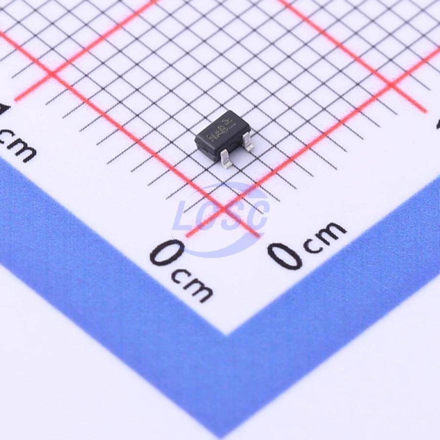DMN2004WKQ-7 N-Channel enhancement mode MOSFET with 20V drain-source voltage and 540mA continuous drain current. Packaged in SOT-323 for surface mount applications.