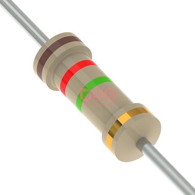 CFR-50JB-52-1M2 The Yageo CFR-50JB-52-1M2 is an axial carbon film resistor with a resistance of 1.2 MΩ and a tolerance of ±5%. It is rated for 0.5W power.