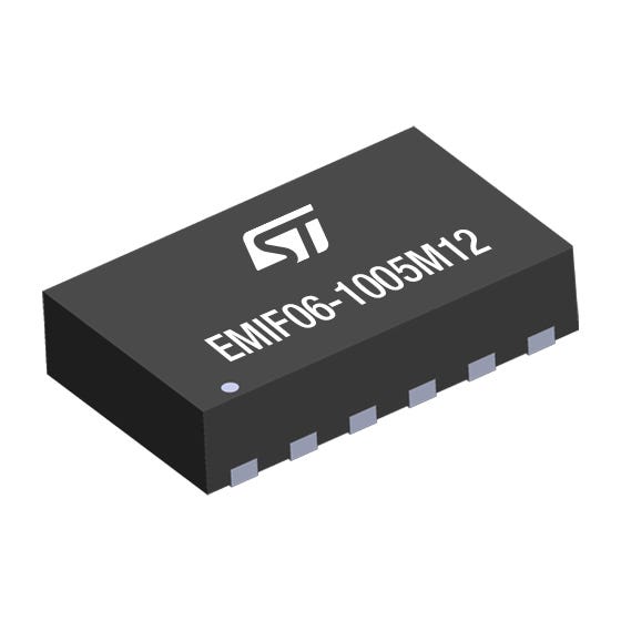EMIF06-1005M12 The ST EMIF06-1005M12 is an EMI filter designed for various electronic applications. It features RoHS3 compliance and an MSL Level 1 rating.