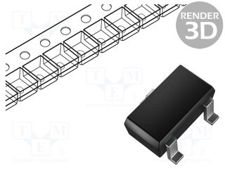 BSS138PS,115 Dual N-channel enhancement mode FET in SOT363 package. 60V drain-source voltage, 320mA drain current, 1.6Ohm on-resistance.