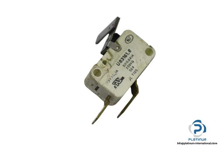 U83161.8 The Crouzet U83161.8 is a micro switch featuring a lever actuator, 0.1A current rating, and 250V voltage rating. It is designed for reliable performance in electrical applications.