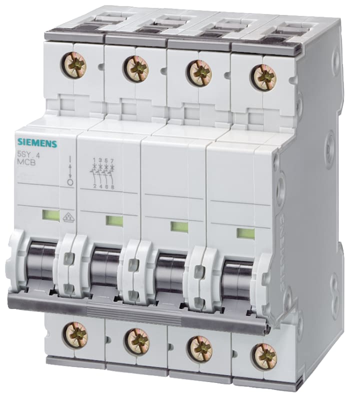 5SY4625-6 The Siemens SENTRON 5SY4 Miniature Circuit Breaker (5SY4625-6) offers 25A current rating with a Type B tripping characteristic. It is designed for DIN rail mounting and provides short-circuit protection.