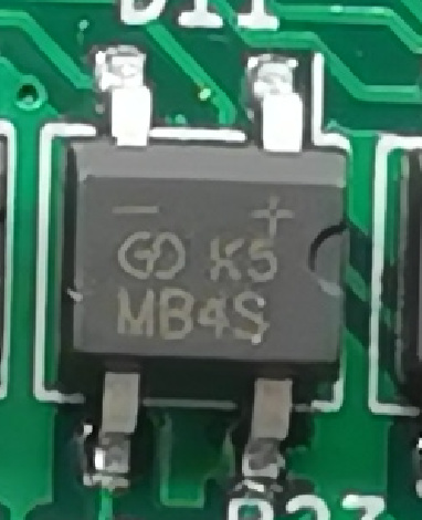 MB4S The Multicomp Pro MB4S is a miniature, glass passivated, fast recovery surface-mount bridge rectifier. It offers a maximum repetitive peak reverse voltage of 400V and an average forward output current of 0.5A.