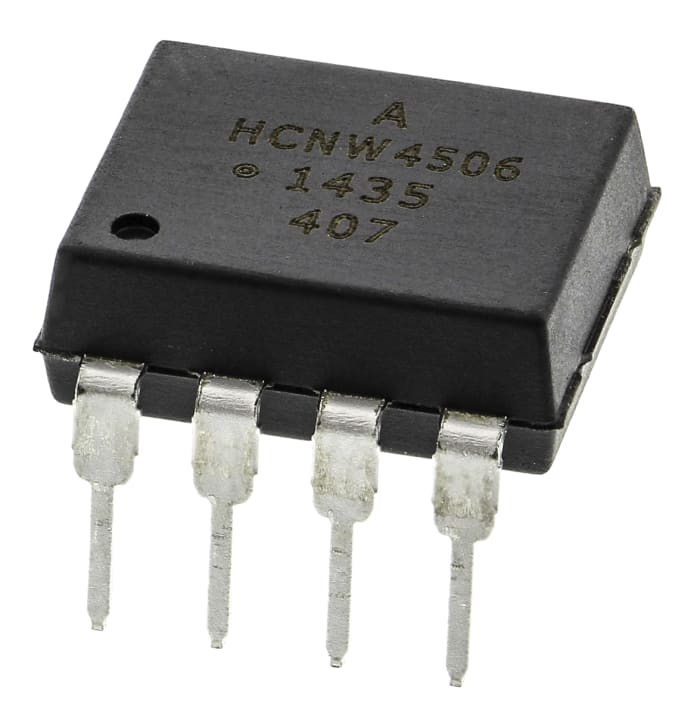HCNW4506-000E The Avago Technologies HCNW4506-000E is a DC input optocoupler in an 8-pin PDIP package. It offers 3.75kVrms isolation and operates over a wide temperature range.