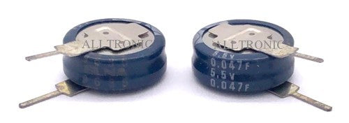 DX-5R5V473 The ELNA DX-5R5V473 is a 0.047F, 5.5V supercapacitor designed for memory backup applications. It features a compact vertical through-hole package.
